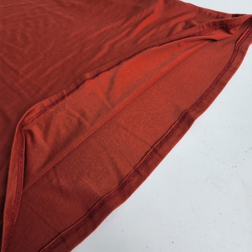 MEROKEETY Women's Stretch Sleeveless Pocketed Dress Shift Rusty Orange Rayon M - Picture 13 of 14